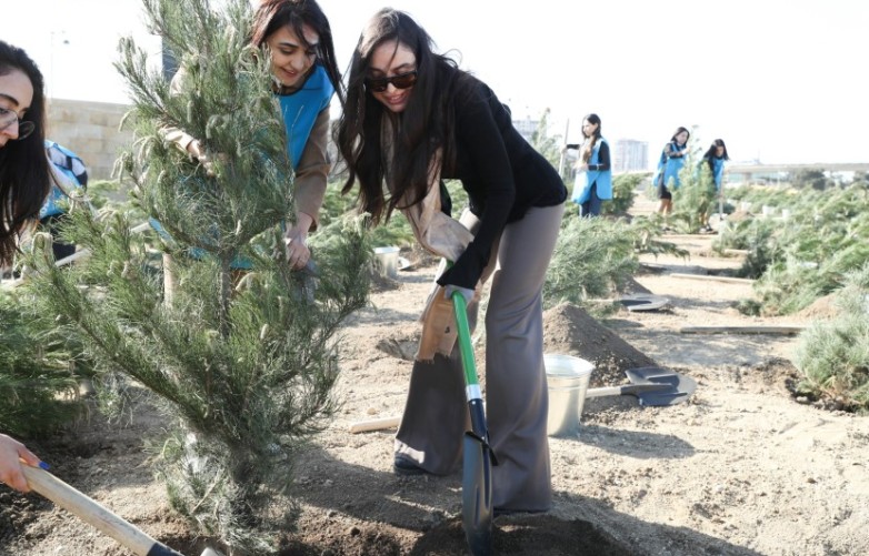 In the Nizami District of Baku, a Tree Planting Campaign Took Place