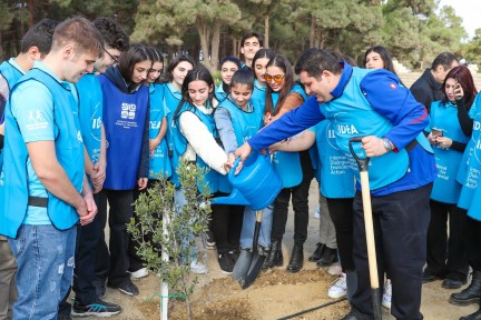 Bakıda Yaşıl Marafon-un payız mövsümü üzrə ilk ağacəkmə aksiyası keçirilib