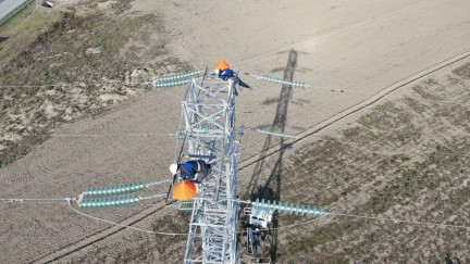 Quşların elektrik xətlərindən qorunması üçün qurğular quraşdırılır